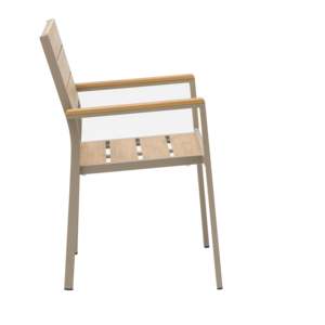 Poltrona da Giardino in Teak con Telaio in Alluminio e Doghe in Legno Plastico (22 L x 33 A) - Product Image 5