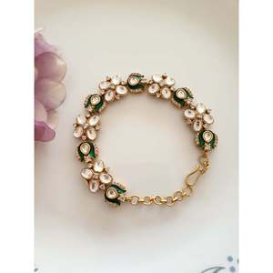 Adjustable Delicate Kundan Polki Meenakari Stone Fashion <b>Bracelet</b> - Product Image 1