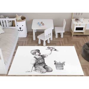 Alfombra Impresa - Alfombra Infantil Banksy con Diseño Abstracto, Antideslizante para Interiores, Alfombra de Chenilla - Product Image 4