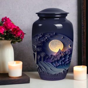 Urne funéraire unique en métal pour adultes, unisexe, pour cendres et restes humains, taille et design personnalisables - Product Image 6