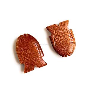 Pierres précieuses en forme de poisson en pierre de soleil brillante, pierres de soleil, perles en vrac pour la fabrication de bijoux, breloques sculptées à la main, 30 mm, en provenance d'Inde - Product Image 6