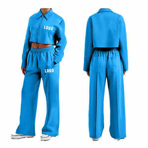 Conjunto informal de moda para mujer 2025, conjunto de chándal de Fitness personalizable para mujer, conjunto de manga larga, cultivo informal, estampado personalizado, moda para mujer - Product Image 3