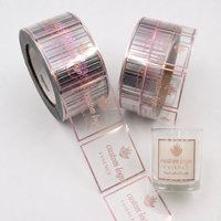 Étiquettes personnalisées transparentes pour pots de bougies, impression UV, estampage à chaud doré, autocollants adhésifs pour emballages haut de gamme