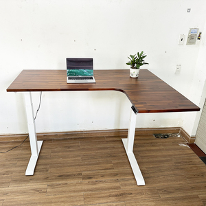 FlexiCorner Contemporary Lift Table Acacia Wood with 3-Joint <b>Electric</b> Legs FLD025 - Product Image 4