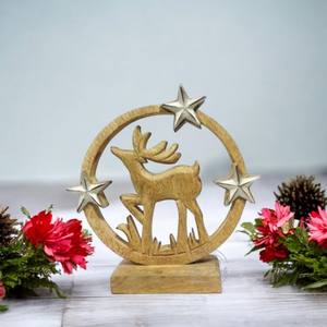 ชุดฟิกเกอร์ไม้สำหรับตกแต่งคริสต์มาสแบบชนบทศิลปะการประสูติของครอบครัวศักดิ์สิทธิ์ - Product Image 4