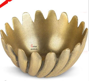 Tazón de acero inoxidable de metal con forma de flor con acabado dorado de diseño único para bar restaurante de hotel y hogar - Product Image 4