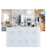 Tuya WiFi Touch 10 Gang Switch Indian Smart Life APP Commande de minuterie vocale 4 MD Standard Max 10A Courant