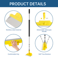 Spatule à mastic en acier inoxydable avec manche télescopique
