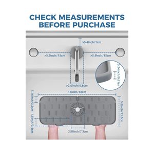 Accessoires pour robinet de cuisine : Tapis en silicone étanche pour éviter les éclaboussures et attrape-gouttes pour évier - Product Image 4