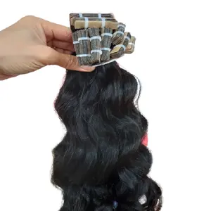 Ocean water wave crochet hair 100% raw hair vendor tape in Vietnamese raw hair Single donor double drawn
