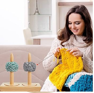 Soporte de carrete de madera decorativo exportador indio al por mayor con mecanismo giratorio para tejer a mano disponible a precio de fábrica - Product Image 2