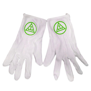 Gants maçonniques en gros High Freemason Regalia 100% coton gant maçonnique blanc avec patch personnalisé | OEM selon la demande - Product Image 5