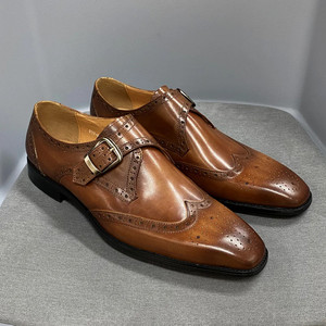 Scarpe di cuoio con cinturino monaco di alta qualità intagliato in vacchetta da uomo - Product Image 5