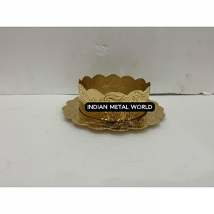 Elegante Tazón Decorativo de Metal Dorado, Hecho a Mano, Grabado, Decoración para el Hogar, Pequeño Tazón para Servir Chocolate, para Festivales y Regalos, Precio Más Bajo - Product Image 1