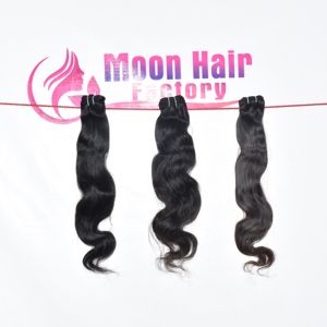 Extensions de cheveux humains 100% neuves, 10-32 pouces, lots de mèches ondulées, douces et soyeuses, extensions indiennes Remy, double trame, double épaisseur, exportées - Product Image 2