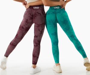 Ensemble de vêtements de sport d'entraînement pour femmes Logo personnalisé dos ouvert Yoga Gym Fitness soutien-gorge XL Spandex Leggings motif solide taille moyenne deux pièces - Product Image 1