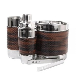 Refroidisseur de vin de qualité supérieure en métal plaqué or de qualité supérieure seau à glace shaker à cocktail pince ensemble d'articles de bar - Product Image 4