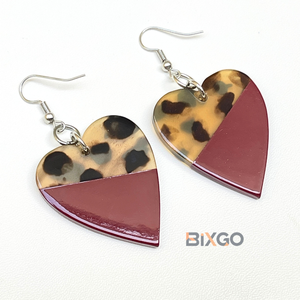 Boucles d'oreilles pendantes vintage en argent artisanal vietnamien laqué rouge, cadeau de mariage, vente en gros personnalisée - Product Image 5