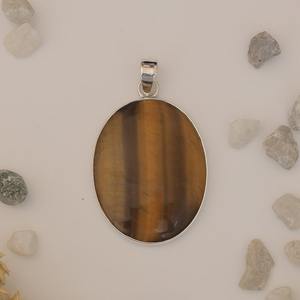 925 estampado diseñador mejor calidad colgante joyería 925 plata esterlina hecha a mano piedra preciosa Natural Ojo de Tigre colgante joyería - Product Image 3