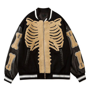 Men's Custom Logo Winter Varsity <b>Jacket</b> Plus Size Waterproof Woolen Sleeves Chenille Embroidery Patch Oversized Zipper Cotton - Product Image 1