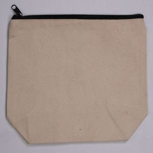 Bolsa de lápiz cosmético de viaje ecológica de lujo 100% algodón pequeña bolsa de maquillaje de lona con cremallera logotipo personalizado impreso moda reciclada - Product Image 5