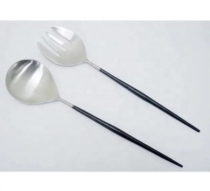 Juego de cucharas de servidor de ensalada de acero inoxidable, estilo de imagen personalizado Simple para vacaciones familiares, regalos de inauguración de la casa, servicio de cocina - Product Image 2