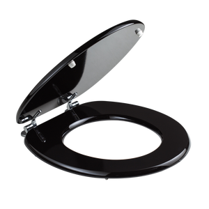 Pour couvercle de siège de toilette universel noir en bois certifié FSC - Product Image 2