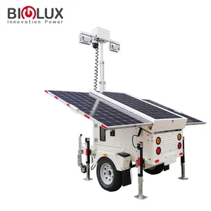 Tour de Surveillance solaire BIGLUX, sécurité toute la journée, tour de vidéosurveillance solaire Mobile