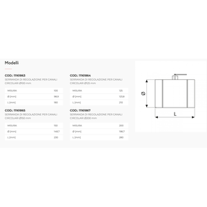Regulador de Flujo Tecnosystemi para Conductos Circulares, Pieza para Sistemas HVAC y Aires Acondicionados - Product Image 2