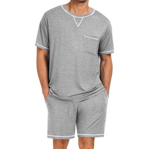 Camiseta de dos piezas, pantalones cortos, traje de verano, logotipo de diseño personalizado, ropa de hombre de alta calidad de 2 piezas, conjuntos de pantalones cortos de algodón de talla grande - Product Image 1