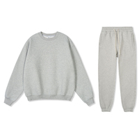 Conjunto de Chándal Oversize de Alta Calidad Personalizado, Ajuste Delgado, de Fibra de Bambú, Estilo Vintage, Bordado para Otoño, de Peso Medio, Único, para Hombre