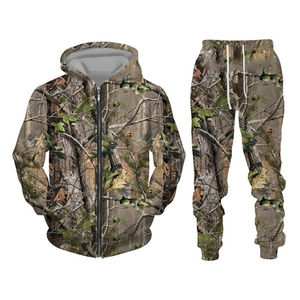 Sweat-shirt à capuche unisexe respirant imperméable camouflage imprimé 3D Vêtements de sport Combinaison de chasse d'hiver 2 pièces pour hommes et femmes - Product Image 5