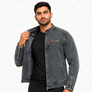 Vestes en jean personnalisées pour hommes – Vente en gros – Veste en jean vintage délavée pour hommes – Bleu, noir, coupe oversize, style streetwear décontracté, OEM - Product Image 2