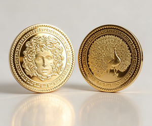Moneda Conmemorativa Medusa Peacock, Moneda de Metal con Efecto Espejo, Mitología Griega, Moneda Coleccionable, Recuerdo Decorativo, Moneda de Regalo - Product Image 1
