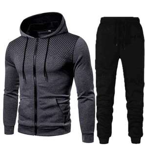 Ensemble de survêtement sportif pour homme, à capuche, décontracté, uni, avec logo personnalisé imprimé, respirant, séchage rapide, design 2 en 1 - Product Image 5