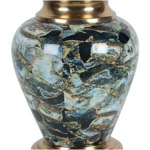 Vase en métal, en aluminium et fer, avec col et base plaqués or, avec motif imprimé d'autocollants en émail, 2025 - Product Image 3