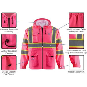 Factory Supply High Visibility Safety Waterproof <b>Jacket</b> with Customized Logo Wholesale Rate Good Quality - Product Image 3
