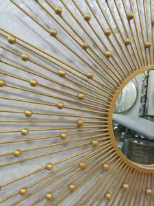 Iron Wrought Sunburst <b>Round</b> <b>Wall</b> <b>Mirror</b> Decoration Wrought iron <b>mirror</b> iron <b>wall</b> <b>mirror</b> - Product Image 3