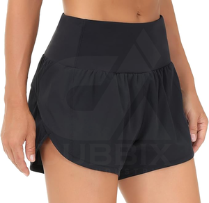 Shorts de course unisexes, short de fitness 100% polyester respirant, logo personnalisable, autocollant, couleur, motif, design, shorts pour femmes, OEM - Product Image 4