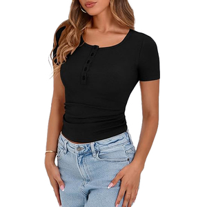 Camiseta de Mujer Transpirable, Tejido Suave, Tacto Liso, Forma Flexible, Ligera, Cómoda, Sensación Aireada, Uso Diario, Ajuste Activo - Product Image 5
