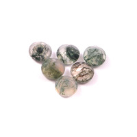 Piedras Preciosas Sueltas de Ágata Musgosa Natural Verde de 10 mm, Corte Redondo Facetado, Calidad AAA++, Certificadas por Terceros, Dureza 6.5, para Joyería