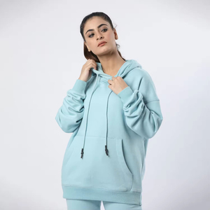 Survêtements pour femmes de haute qualité 100% sweat à capuche léger en coton avec impression de logo personnalisé pour pantalons - Product Image 3