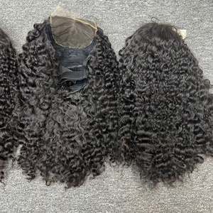 Peluca Hecha A Mano HD Cierre de Encaje 5by5 Cabello Virgen Pelo Rizado Birmano 16 pulgadas Desde 100% Cabello Humano de Vietnam - Product Image 3