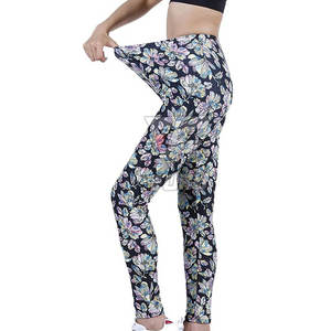 Mallas de Yoga de talla grande personalizadas para mujer, mallas de entrenamiento de cintura alta, mallas de Yoga de color liso para mujer - Product Image 3