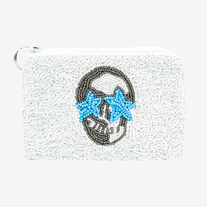 Porte-monnaie en perles fait main, design personnalisé, perles de couleur rouge, porte-monnaie de Noël en perles, bonhomme de neige, pochette Joyeux Noël - Product Image 5