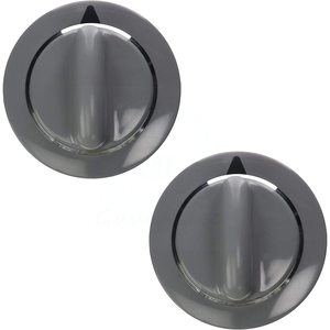 Lot de 2 boutons de minuterie de sèche-linge WE1M964 avec anneau métallique, compatibles avec les sèche-linge General Electric, fabriqués en plastique durable - Appareil électroménager à vie - Product Image 1
