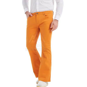 Pantalones acampanados de corte clásico para hombre, pantalones de pierna ancha de mezcla de algodón transpirable para todas las estaciones, pantalones acampanados para hombre - Product Image 5