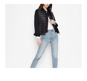 Chaleco acolchado con logotipo personalizado para mujer, chaleco impermeable con cremallera, lona de poliéster 100%, Material de relleno de algodón, transpirable, OEM - Product Image 3