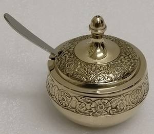 Azucarero de latón de diseño moderno con cuchara para el hogar, Hotel y restaurante, ollas para servir, herramientas de cocina de Color dorado y olla para servir de mesa - Product Image 3