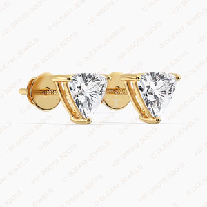 Pendientes de Diamante Moissanite con Corte Triangular, Tres Puntas, Plata con Baño de Rodio, Perfil Cuadrado, Elegantes y Modernos, Regalo para Fiestas y Bodas - Product Image 5
